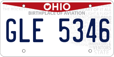 OH license plate GLE5346