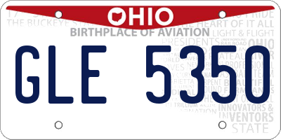 OH license plate GLE5350