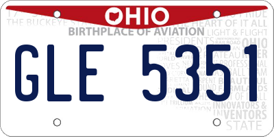 OH license plate GLE5351