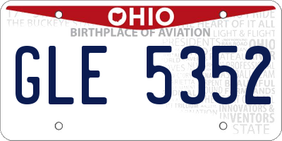 OH license plate GLE5352