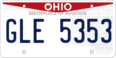 OH license plate GLE5353
