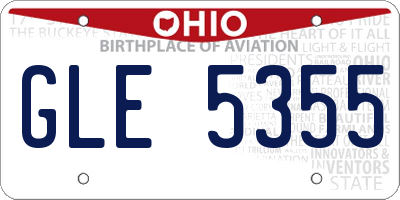 OH license plate GLE5355