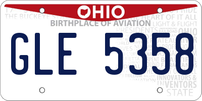 OH license plate GLE5358