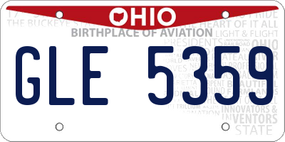 OH license plate GLE5359