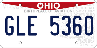 OH license plate GLE5360
