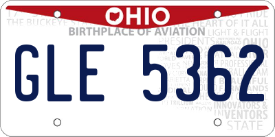 OH license plate GLE5362