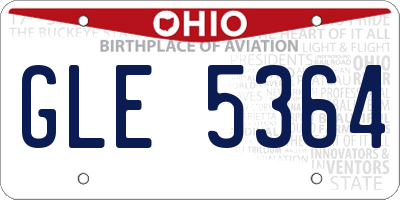 OH license plate GLE5364