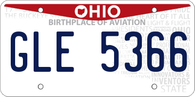 OH license plate GLE5366