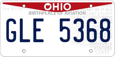 OH license plate GLE5368