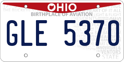 OH license plate GLE5370