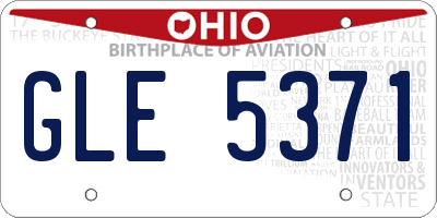 OH license plate GLE5371