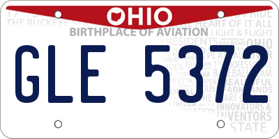 OH license plate GLE5372