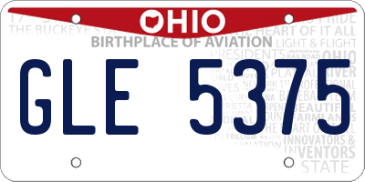 OH license plate GLE5375
