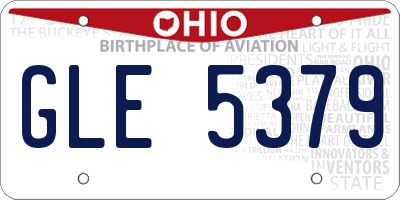 OH license plate GLE5379