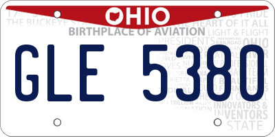 OH license plate GLE5380