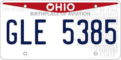 OH license plate GLE5385