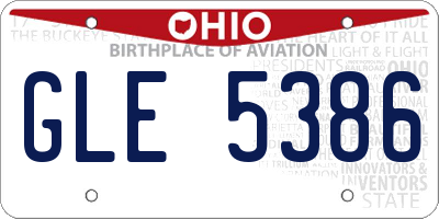 OH license plate GLE5386