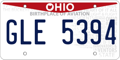 OH license plate GLE5394