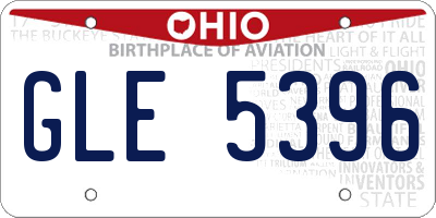 OH license plate GLE5396