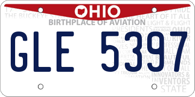 OH license plate GLE5397
