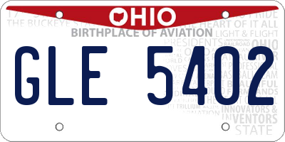 OH license plate GLE5402