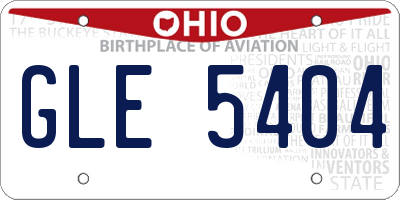 OH license plate GLE5404