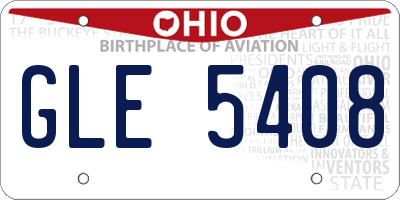 OH license plate GLE5408