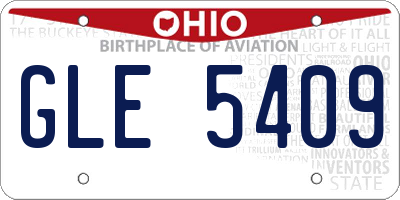 OH license plate GLE5409