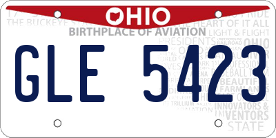 OH license plate GLE5423