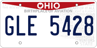 OH license plate GLE5428