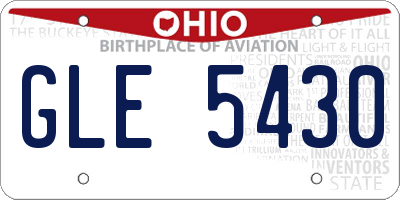 OH license plate GLE5430
