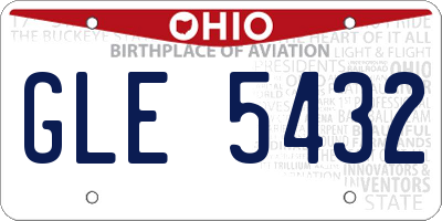 OH license plate GLE5432
