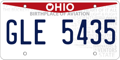 OH license plate GLE5435