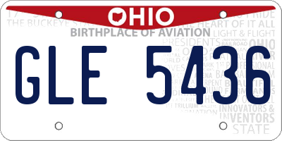 OH license plate GLE5436
