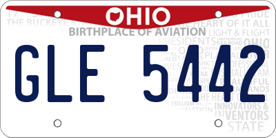 OH license plate GLE5442
