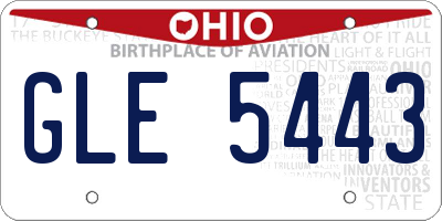 OH license plate GLE5443