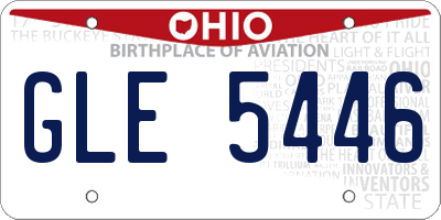 OH license plate GLE5446