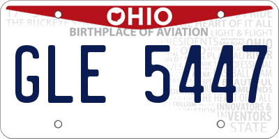 OH license plate GLE5447