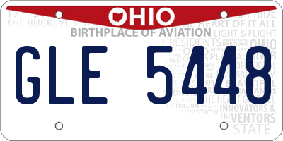 OH license plate GLE5448