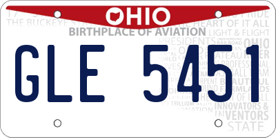 OH license plate GLE5451
