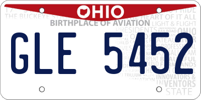 OH license plate GLE5452