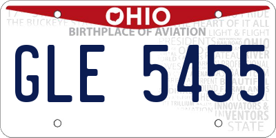 OH license plate GLE5455