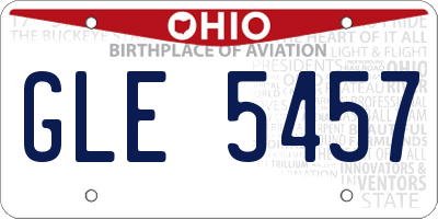 OH license plate GLE5457