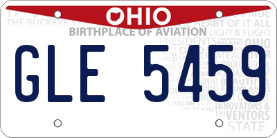 OH license plate GLE5459