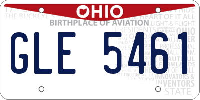 OH license plate GLE5461