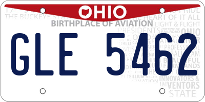 OH license plate GLE5462