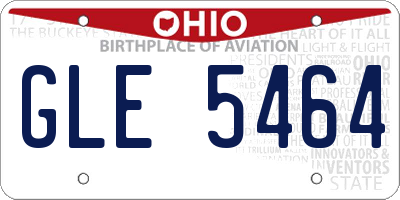 OH license plate GLE5464