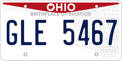 OH license plate GLE5467