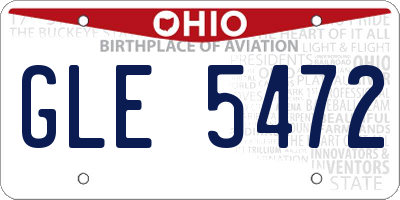 OH license plate GLE5472