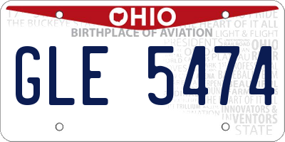 OH license plate GLE5474
